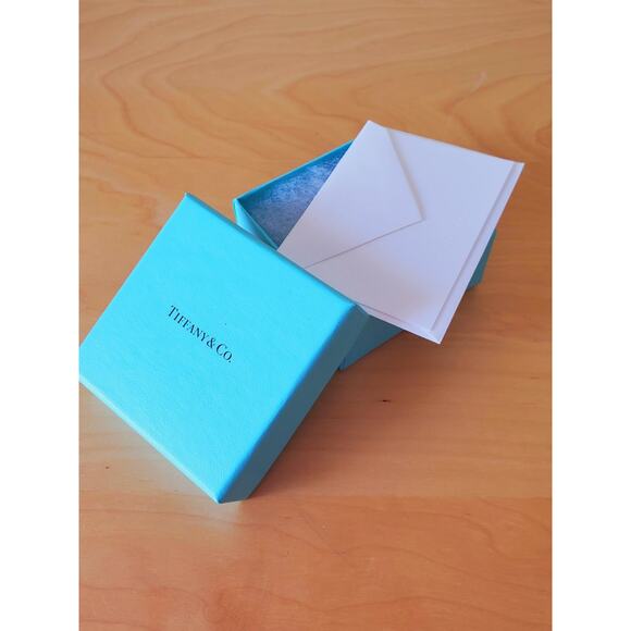 Tiffany &Co Square Empty Jewelry Gift Box With Envelop & Card  2.75x2.75in - Picture 1 of 6